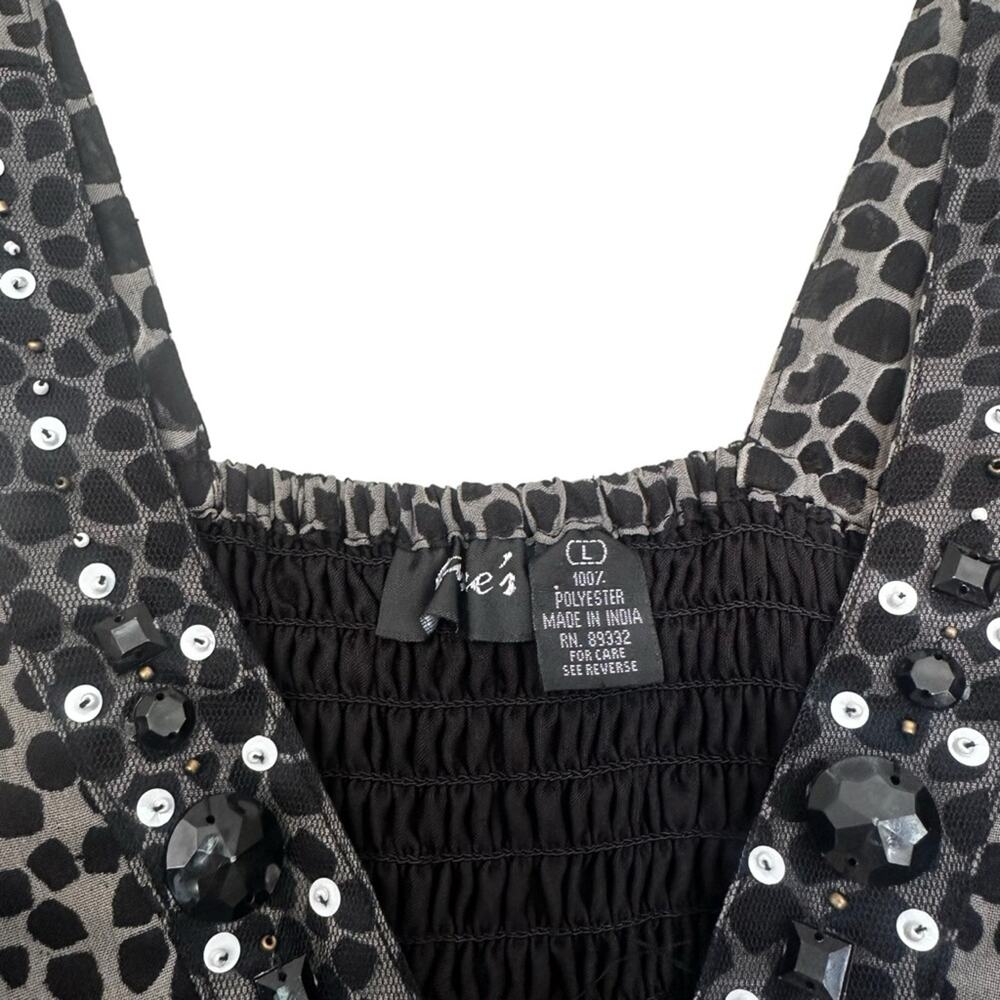 Cassee's Embellished Animal Print Sleeveless Maxi Dress large - Picture 2 of 6